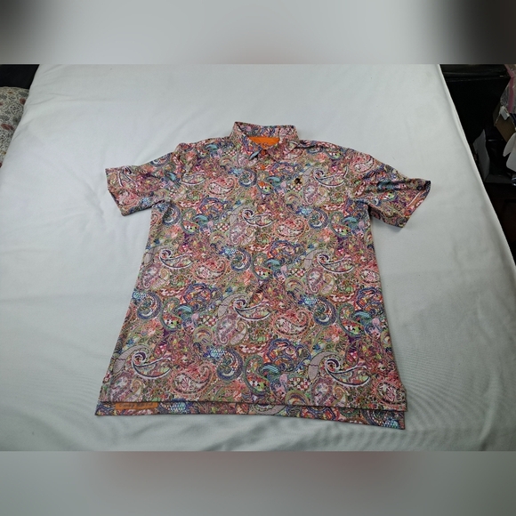 Robert Graham Men's Goldberg Short-Sleeve Knit Polo Paisley Size M - Picture 12 of 16